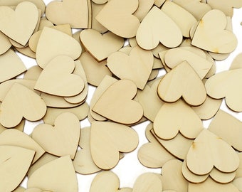 Wooden Hearts 4cm Wedding Guest Book Drop Box Supplies Timber Love