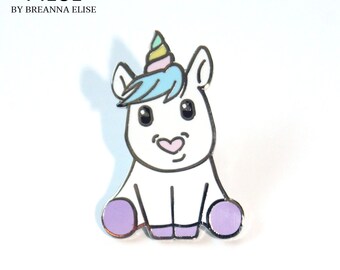 Ella the Unicorn Gold Dipped Hard Enamel Pin