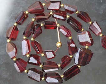 28 piece Natural gemstone faceted GARNET nugget Beads Size 6 -- 12 mm approx