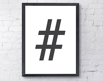Hashtag art | Etsy