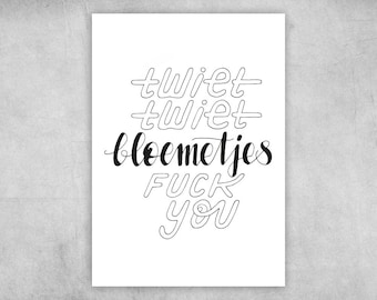 Postcard | Tweet Tweet Flowers f * ck you | A6