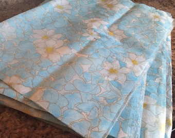 3 Vintage Rice Paper Sheets 20" x 29" White and Blue Gold Floral