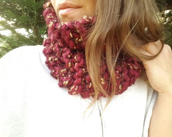 Super Chunky Burgundy Neckwarmer Cowl