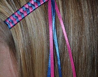 Braided Ribbon Barrettes - Set of 2 Barrettes