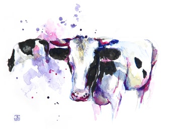 Cow, Original Painting, Original Watercolor Painting