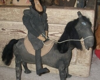 Primitive Abe Lincoln on his Horse