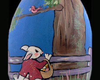 Easter Egg, hand painted Bunny