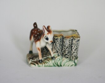 vintage bambi planter fawn planter