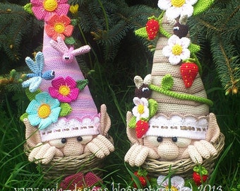 garden gnomes, crochet pattern by mala designs ®