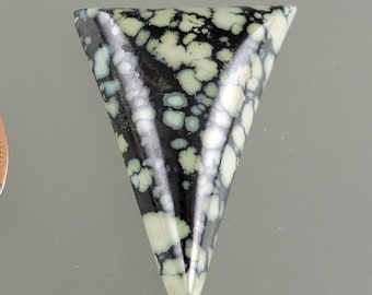 Spiderweb Variscite Cabochon, Variscite Cab, Spiderweb Cab, Green Variscite Cab, Pendant Cab, Gift Cab, C2985, Handcrafted by 49erMinerals