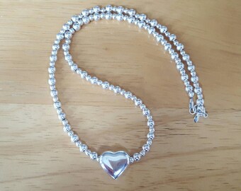Sterling silver necklace, heart necklace, sterling silver jewellery, heart jewellery, gifts for her, birthday present, Mother's Day gift