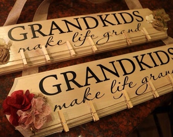 Grandkids Make Life Grand DECAL ONLY 16.5 x 4.75 board not included