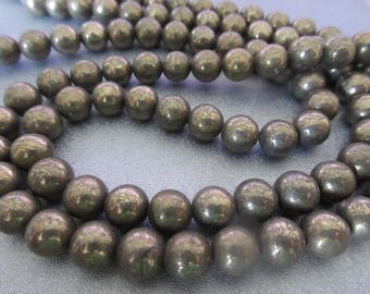 Pyrite Round 8mm Beads 50pcs