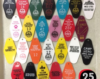 Retro Motel Novelty Keychain - Based on your favorite books, songs, + movies!