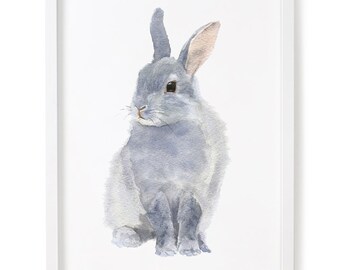 Rabbit Print, Bunny Watercolor Print, Rabbit Art