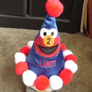 Elmo Birthday Party hat Keepsake Personalized Girl Boy Toddler