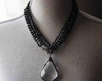 Crystal Necklace, Long Crystal Necklace, Wrap Necklace, Layering Necklace, Statement Necklace, Everyday Necklace, Boho Necklace, Bohemian