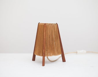 Vintage 1950s Teak table lamp tripod table Lamp 50s mid century Danish modern