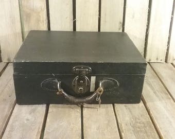 Antique Suitcase, Wooden Suitcase With Key