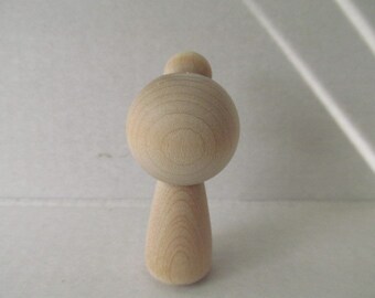 Set of 4 Kokeshi dolls - Wooden Peg dolls - Unfinished, unpainted, DIY wooden dolls - Ready to Paint - Ballet Bun