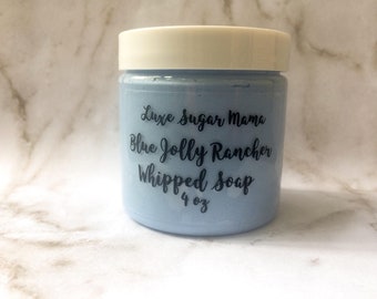 Blue jolly rancher whipped soap / whipped soap / natural skincare / cream soap