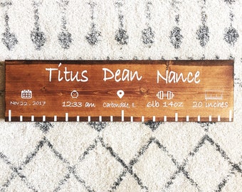 Personalized Baby Birth Record- Wooden Sign with Baby Stats- Nursery Wall Decor