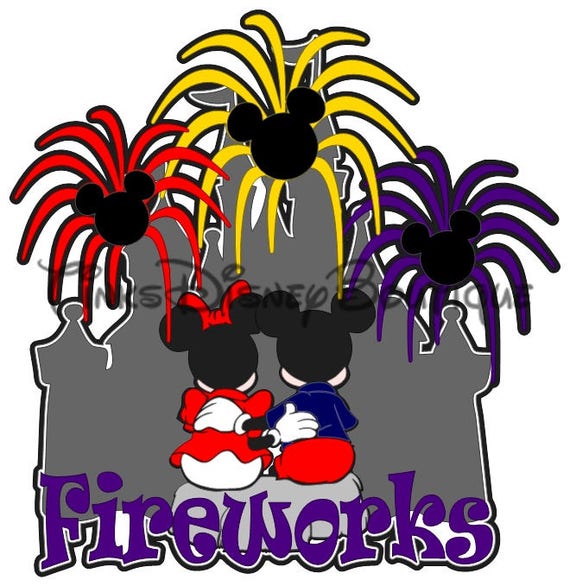 Download Disney SVG clipart Castle Fireworks Title Scrapbook Disneyland