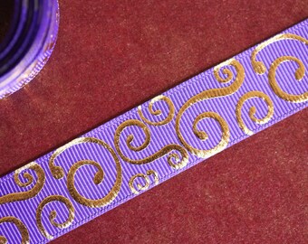Purple arabesque Ribbon gold