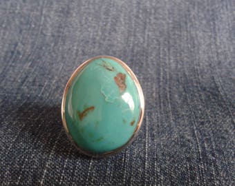 Stunning Turquoise and Sterling Silver Statement Ring