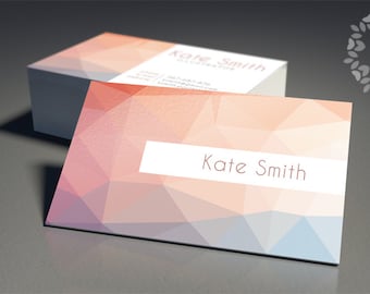 Modern business cards template printable business card design geometrical premade business cards design custom business card template pastel