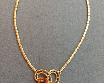 Fab High-quality Retro necklace with Topaz Rhinestone Centerstone- Pure Glam!