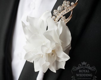 Wedding Boutonniere Buttonhole Wedding Boutineer Groom Groomsmen Weddings Boutineer Father Of The Bride Brooch Boutonniere Gold Boutonniere