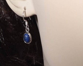Lapis lazuli earrings,small,92.5 sterling silver