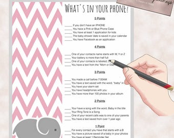 Baby Shower Game-Whats in your phone Blue Color