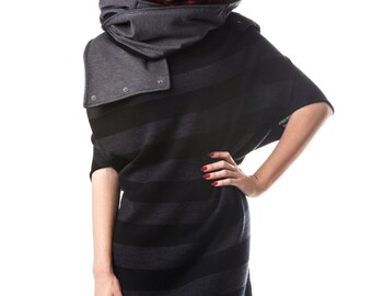 Scarf Hoodie Hooded Scarf with Hidden Pockets, Cell Pocket, Infinity Scarf Option -Reversible- Unisex- Patent Pending