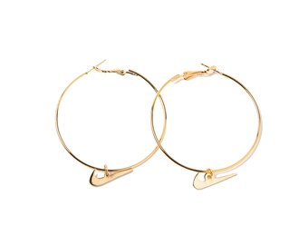 Mini Swoosh Hoops - Gold Plated