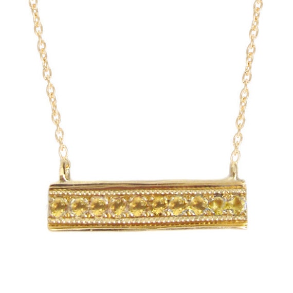 Gold Horizontal Bar Necklace 14k Gold Bar Necklace Gold Bar
