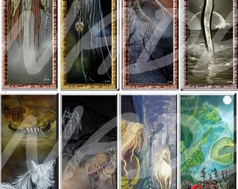 Set of 8 bookmarks "artist NADE" illustration...