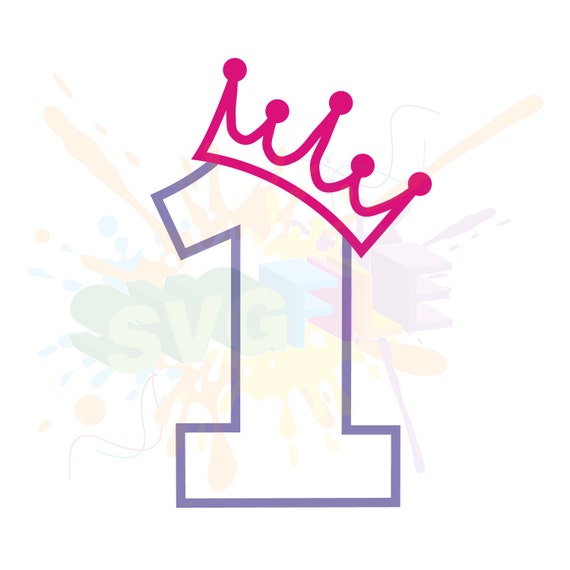 1st Birthday SVG Files for First Cutting Girl Cricut Numbers