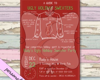 Ugly Holiday Sweater Party Invitation