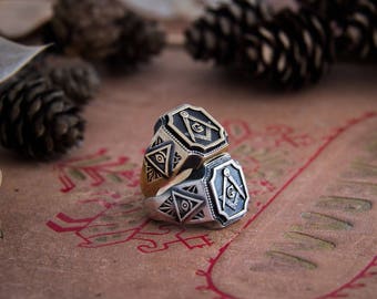 Masonic ring, Eye of Providence Illuminati Triangle, Secret Society Symbol, Square and compass, All-Seeing Eye, freemasonry,