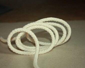 6 mm Braided Cotton Rope = 10 Yards = 9.14 Meters of Natural and Elegant 100 % COTTON Braided CORD Super Bulky Yarn Macrame Cotton Cord