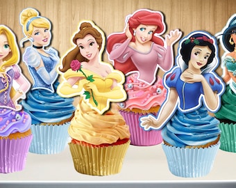 Disney Princess Cupcake Toppers 12 Disney Princesses Cupcake