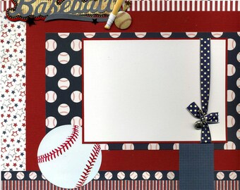 Premade Baseball Scrapbook Page