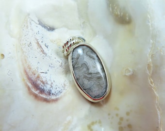 Crazy Lace Agate Sterling Pendant