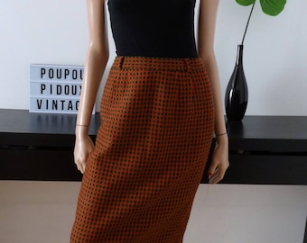 Skirt CAROLINE ROHMER green/red/black vintage size 36 - uk 8 - us 4