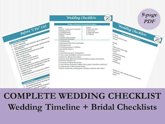 complete wedding check list