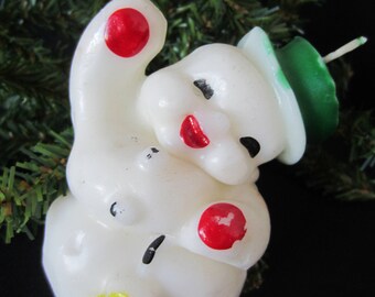 Vintage Gurley snowman candle/premium with liquid Prell shampoo Figural candle