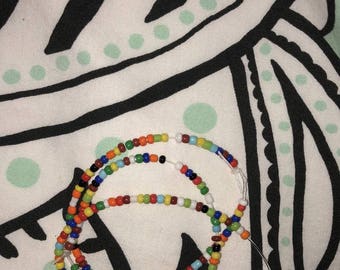 multi colored seed beed anklet