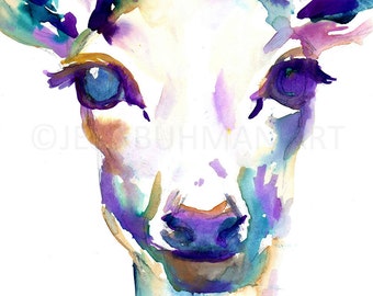 Deer Watercolor Painting Print, Deer Painting, Print of Deer, Nursery Art, Watercolor Art, Watercolor Print, Deer Print, Deer Watercolour